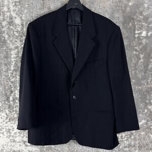 Bill Robinson Size 42S Wool Career Notched Blazer Jacket Black Long Sleeve Lined